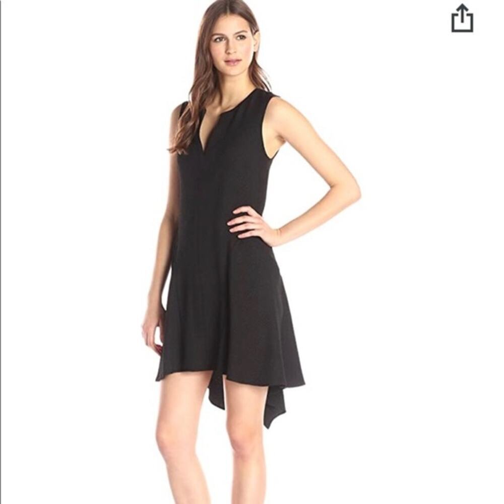 BCBGMAXAZRIA Women's Black Asymmetrical Sleeveless Mini Dress Size Medium